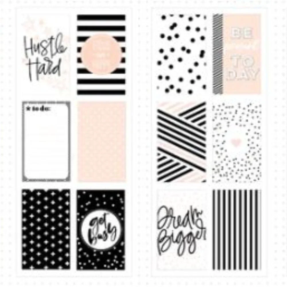 The Happy Planner, Journaling Stickers Flip Book - Black & White